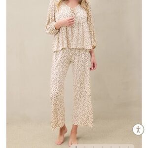 Solly Baby Cream Floral Pajama Set